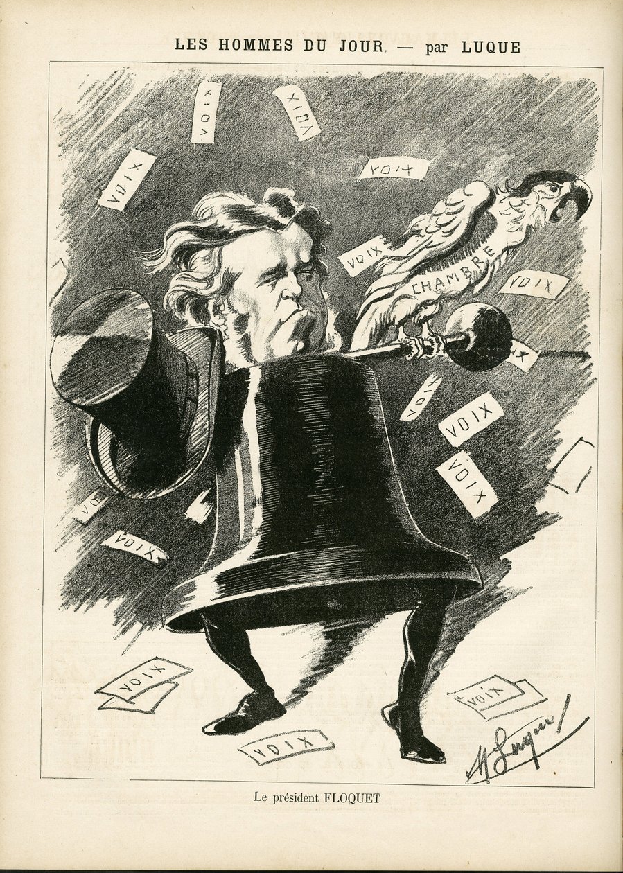 Ilustración de Manuel Luque (1854-1919) para la portada de La Caricature (1880) de Manuel Luque