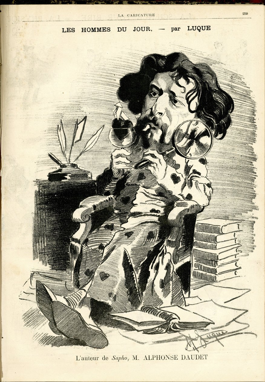 Ilustración de Manuel Luque (1854-1919) para la portada de La Caricature (1880) de Manuel Luque