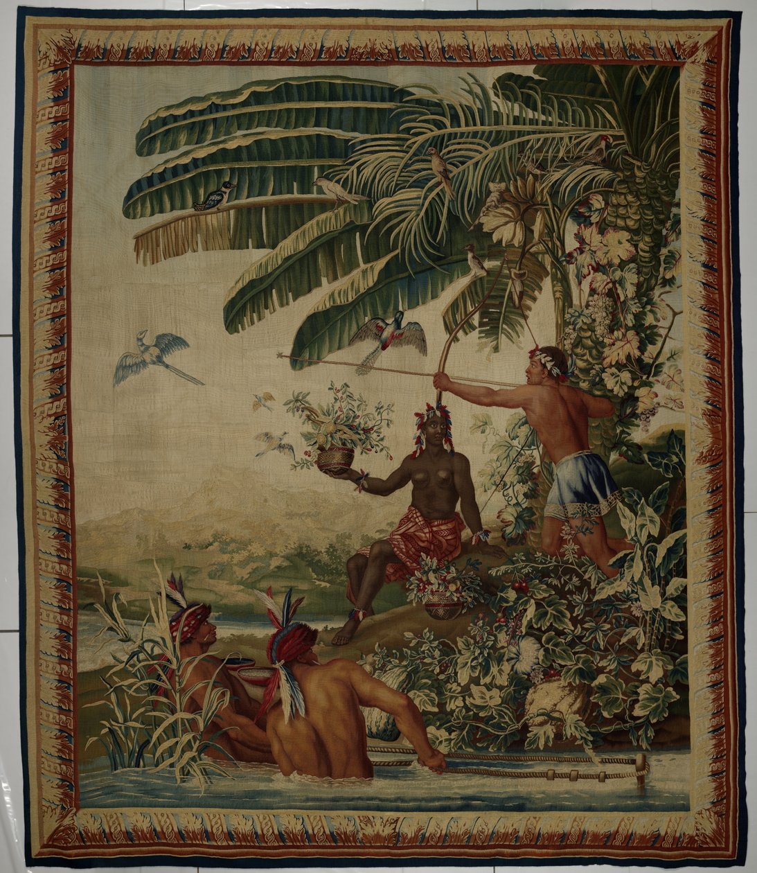 Los Pescadores, Tapiz de la Serie Les Anciennes Indes (Las Viejas Indias) pescador de Manufacture Royale des Gobelins
