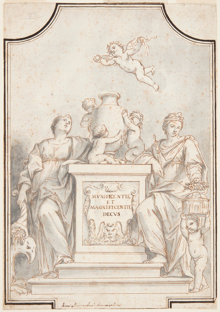 Diseño para una pintura monocroma, Iglesia de Corpus Domini, Bolonia, Italia de Marc Antonio Franceschini