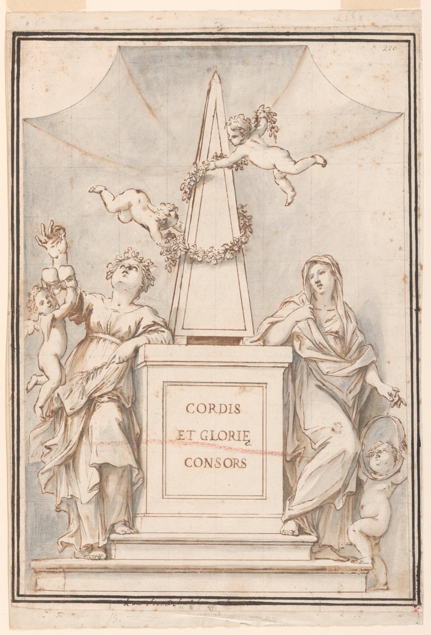 Diseño para una pintura monocroma, Iglesia de Corpus Domini, Bolonia, Italia de Marc Antonio Franceschini
