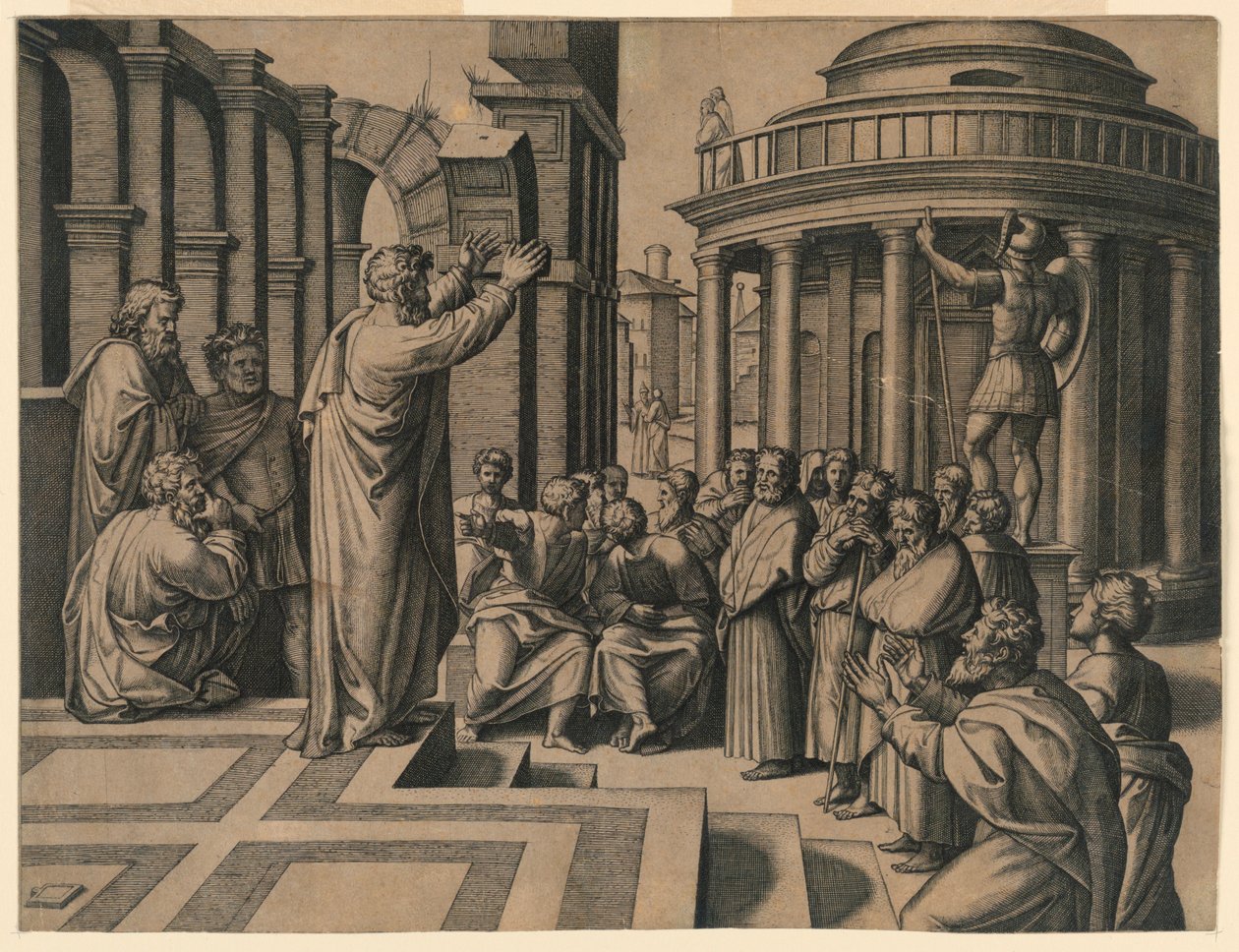 San Pablo predicando en Atenas de Marc Antonio Raimondi