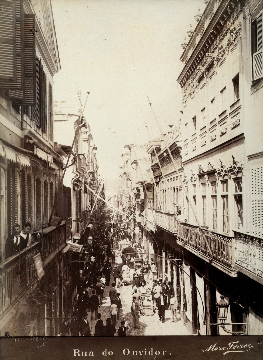Una calle de Ouvidor, Brasil de Marc Ferrez