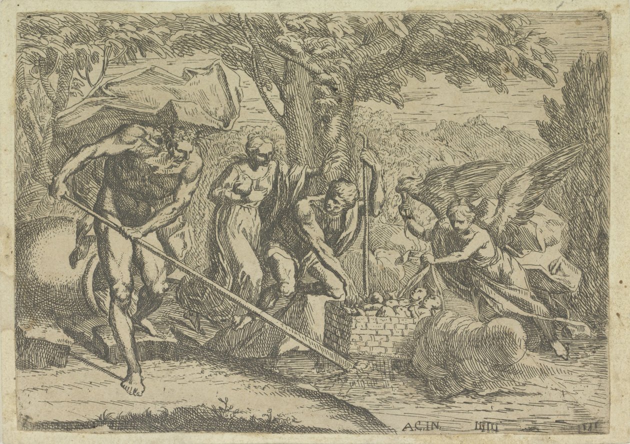 Romulus y Remus gevonden puerta Faustulus en Louva de Marcantonio Bellavia