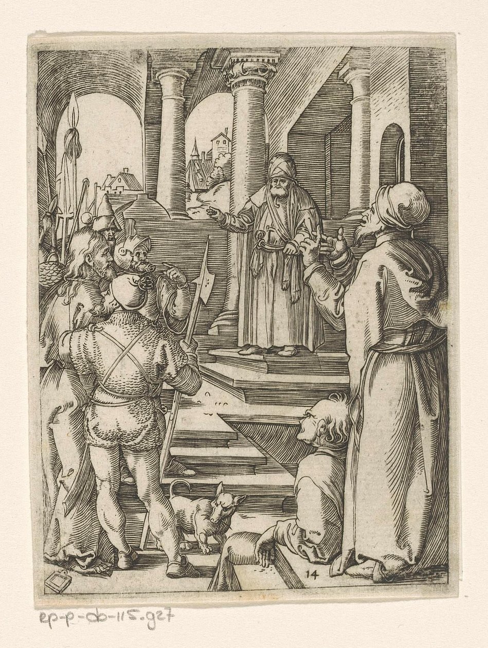 Cristo ante Pilatos
Pasión de Cristo (título de la serie) de Marcantonio Raimondi