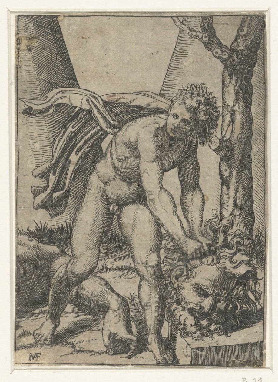 David con la cabeza de Goliat de Marcantonio Raimondi