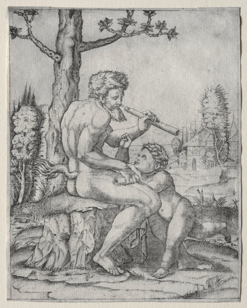 Fauno y Niño de Marcantonio Raimondi