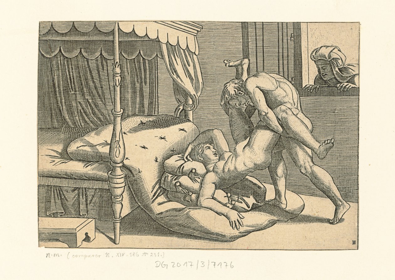 I Modi. Posición 9, 1530-1540 de Marcantonio, Raimondi