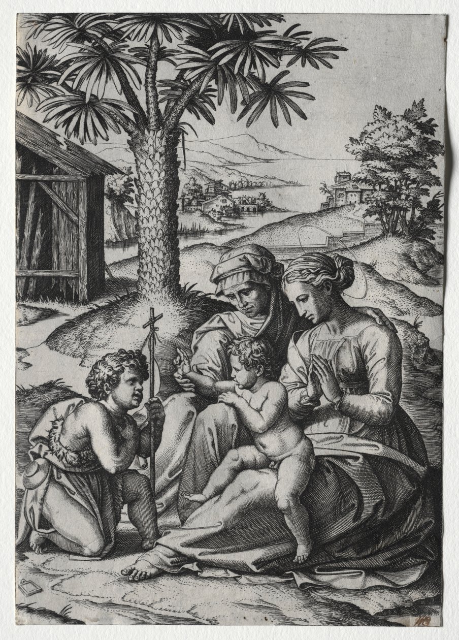 Madonna del Árbol de Palma de Marcantonio Raimondi