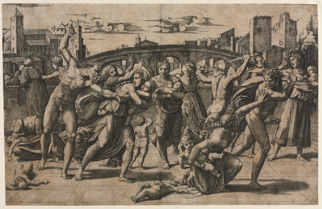 Masacre de los inocentes (Con el abeto) de Marcantonio Raimondi