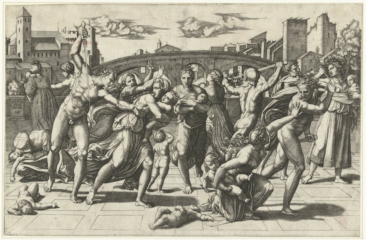 La masacre de los inocentes, c.1515 de Marcantonio Raimondi