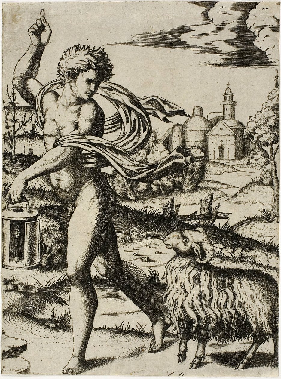 Signo del carnero de Marcantonio Raimondi