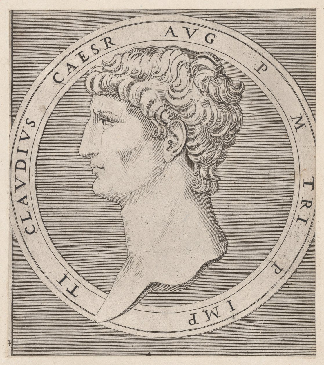 Speculum Romanae Magnificentiae: Claudio, de Los Doce Césares de Marcantonio Raimondi