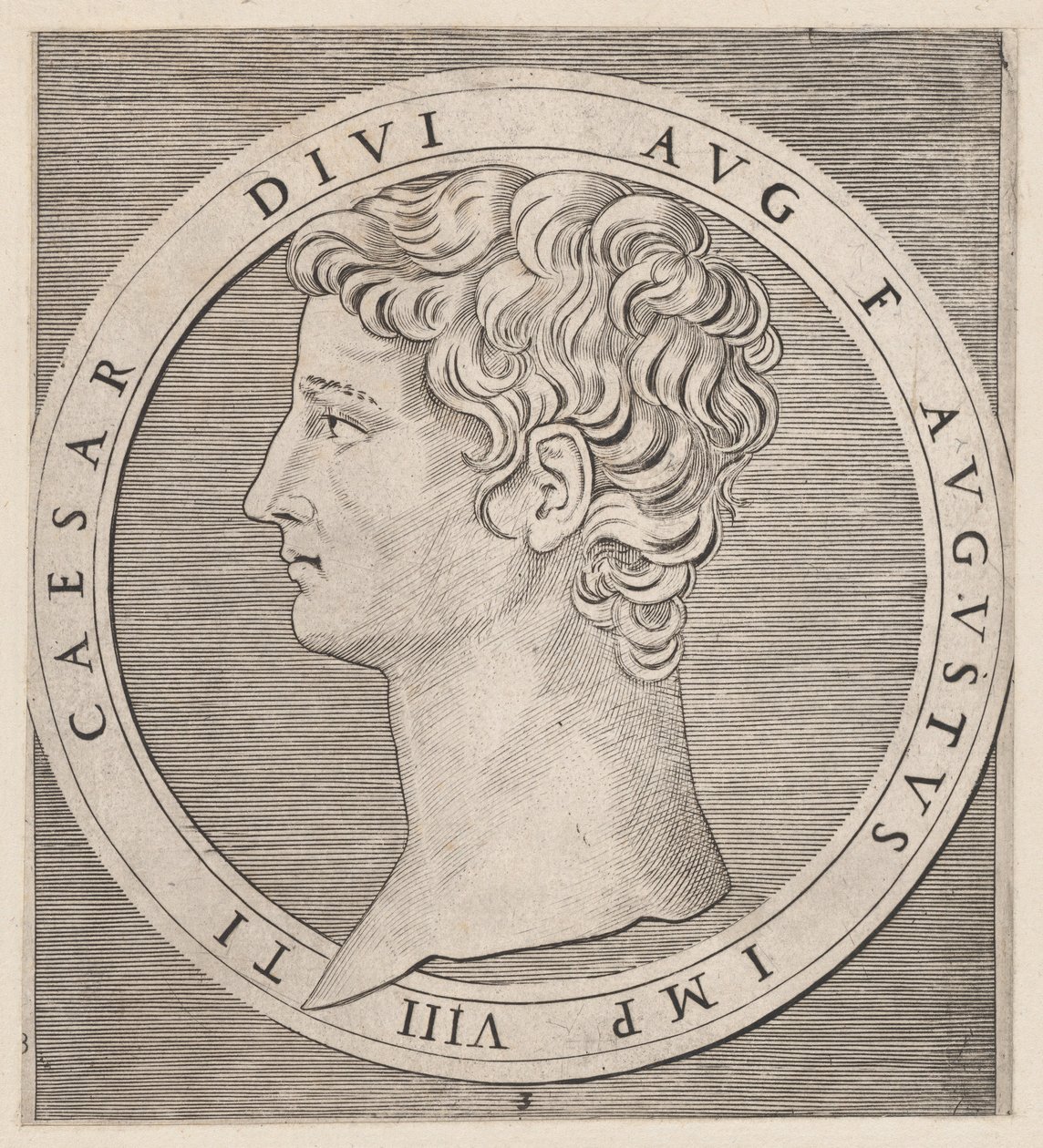 Speculum Romanae Magnificentiae: Tiberio, de Los Doce Césares de Marcantonio Raimondi