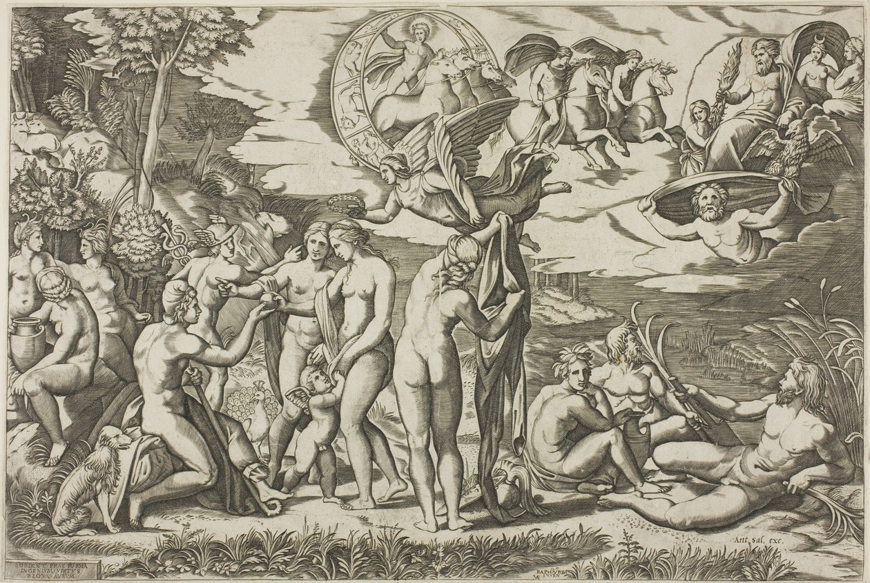 El juicio de Paris de Marcantonio Raimondi