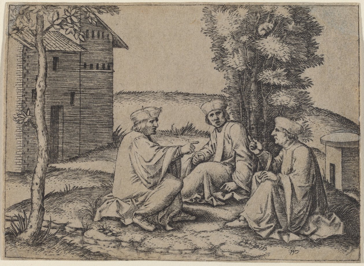 Los tres doctores de Marcantonio Raimondi