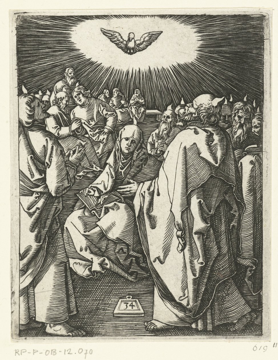Derramamiento del Espíritu Santo
Pasión de Cristo (título de la serie) de Marcantonio Raimondi