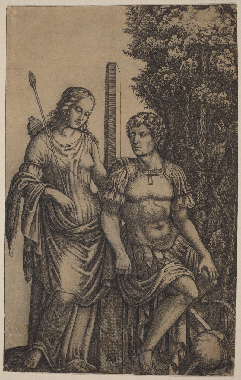 La aparición de Venus ante Eneas de Marcantonio Raimondi