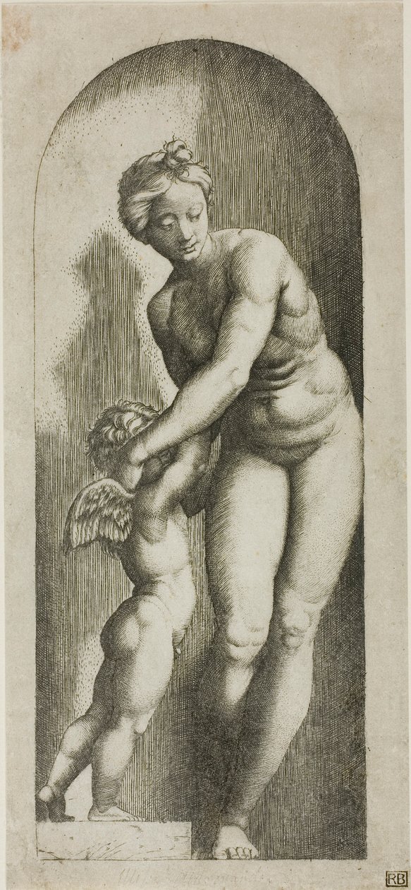 Venus y Cupido de Marcantonio Raimondi