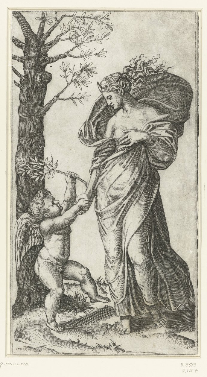 Reconciliación de Minerva y Amor de Marcantonio Raimondi