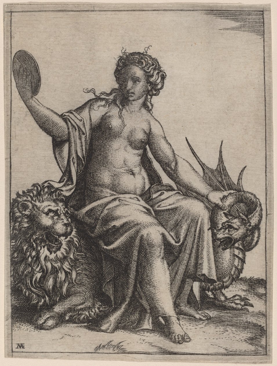 Prudencia de Marcantonio Raimondi possibly after Raphael