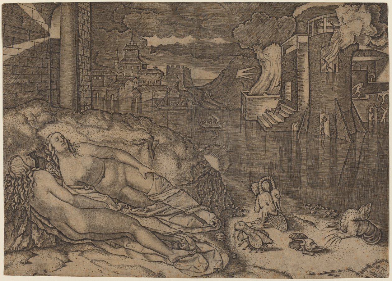 El sueño de Rafael de Marcantonio Raimondi possibly after Raphael