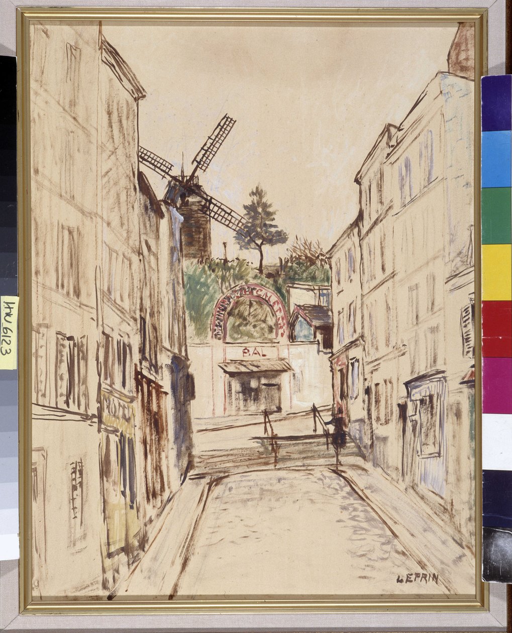 Le Moulin de la Galette: vista del famoso cabaret de Montmartre. Óleo sobre lienzo Marouflee de Marcel Leprin (1891-1933). Mención obligatoria: Colección fondation regards de Provence, Marsella de Marcel Leprin