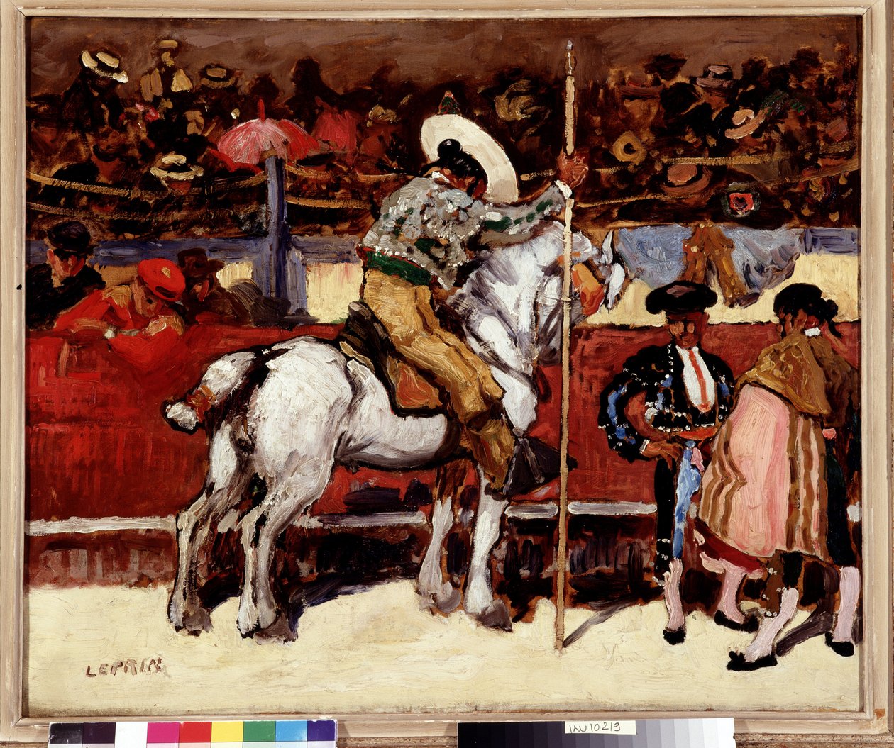 Picador y matador en la plaza de toros. Pintura de Marcel Leprin (1891-1931) Dim. 50x61 cm Mención obligatoria: Colección fondation regards de Provence, Marsella de Marcel Leprin