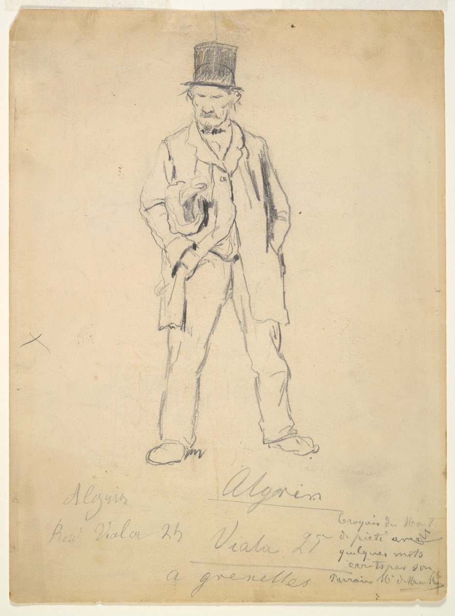 Boceto de un vagabundo (anverso); mujer y dos infantes (verso) de Marcellin Desboutin