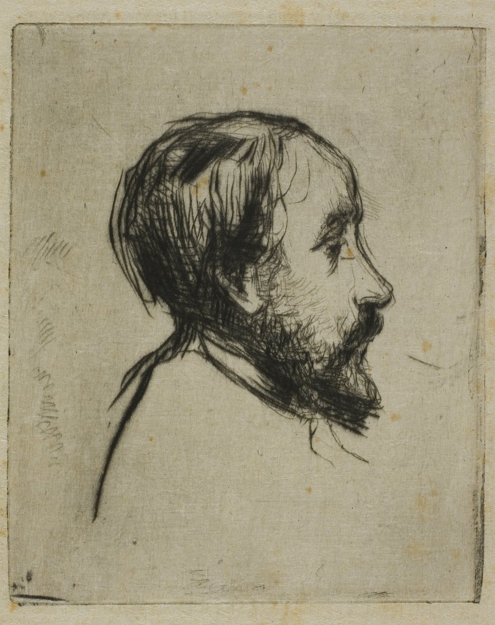 Retrato de perfil de Degas de Marcellin Gilbert Desboutin