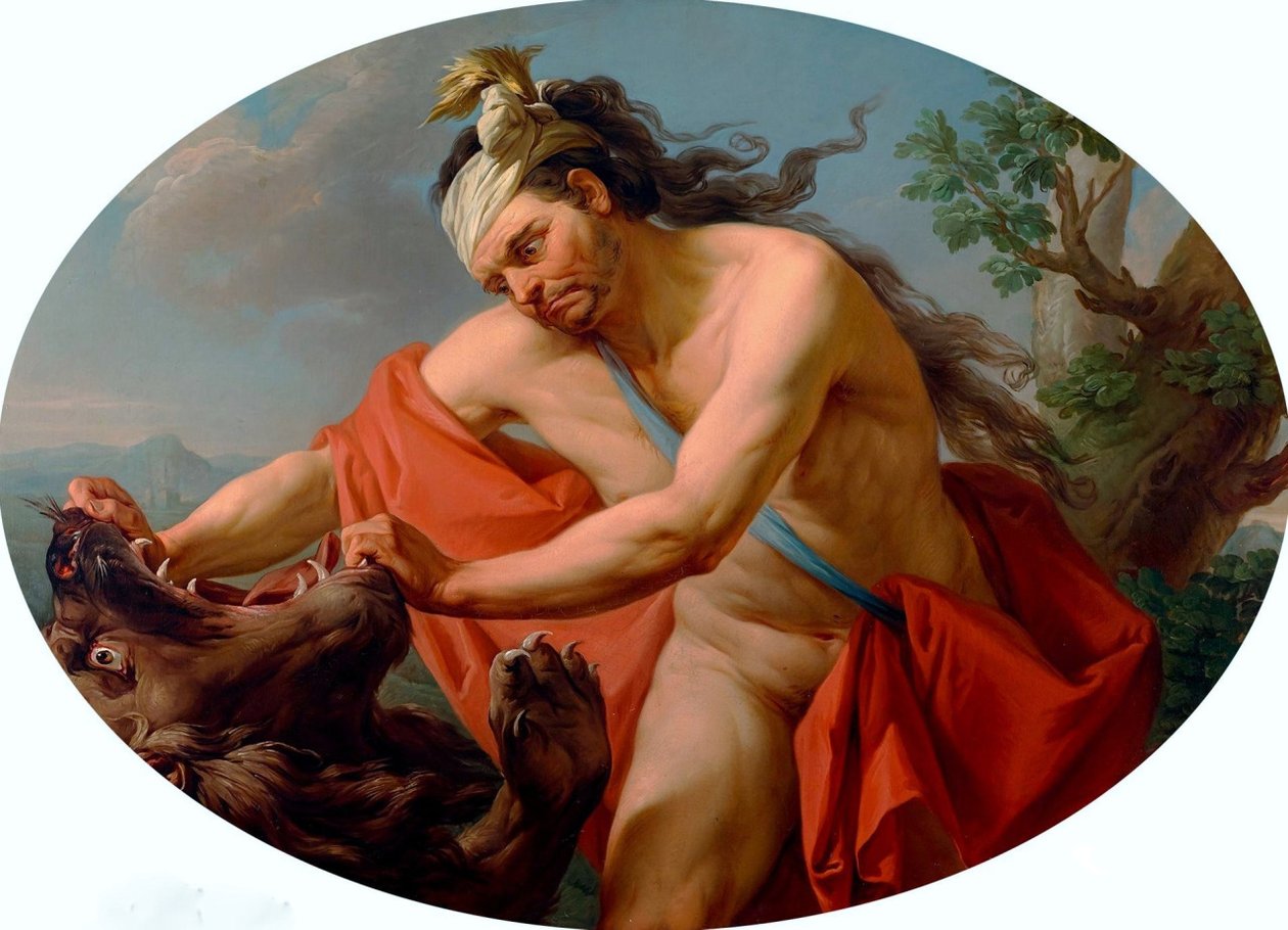 Hércules y el león de Nemea de Marcello Bacciarelli