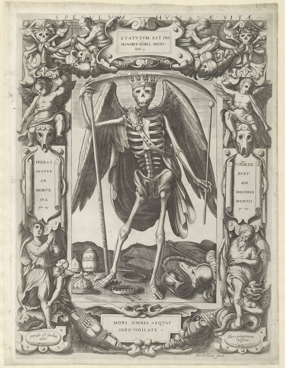 espejo de la vida humana Speculum Humanae Vitae (título sobre el objeto) de Marcello Clodio