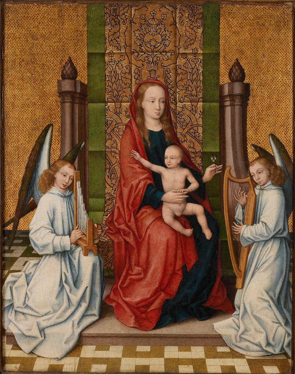 La Virgen y el niño entronizados, entre 1550 y 1560 de Marcellus Coffermans