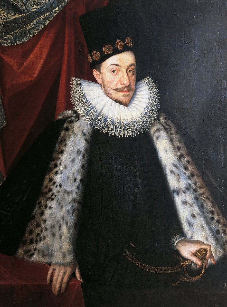 Retrato de Segismundo III Vasa, rey de Suecia y Polonia, por Martin Kober, pintura de Marcin Kober