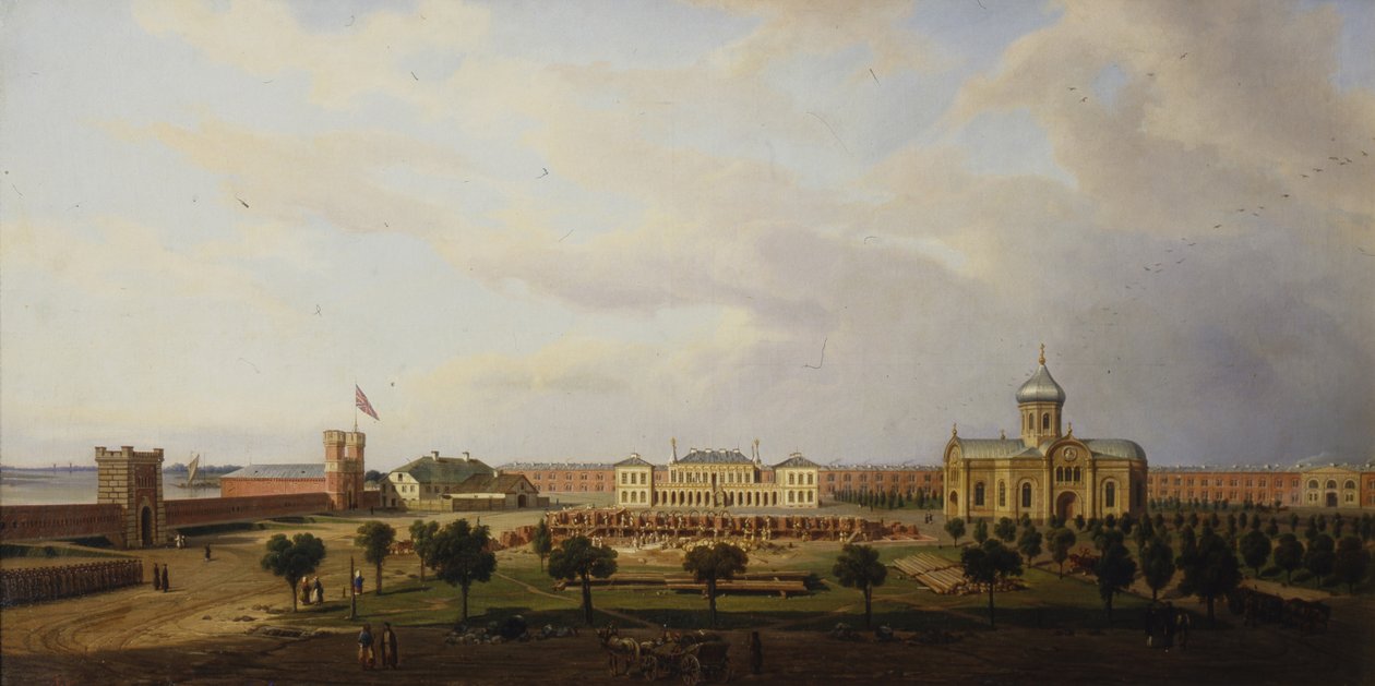 Vista interior de la fortaleza de Ivangorod, 1846 de Marcin Zaleski