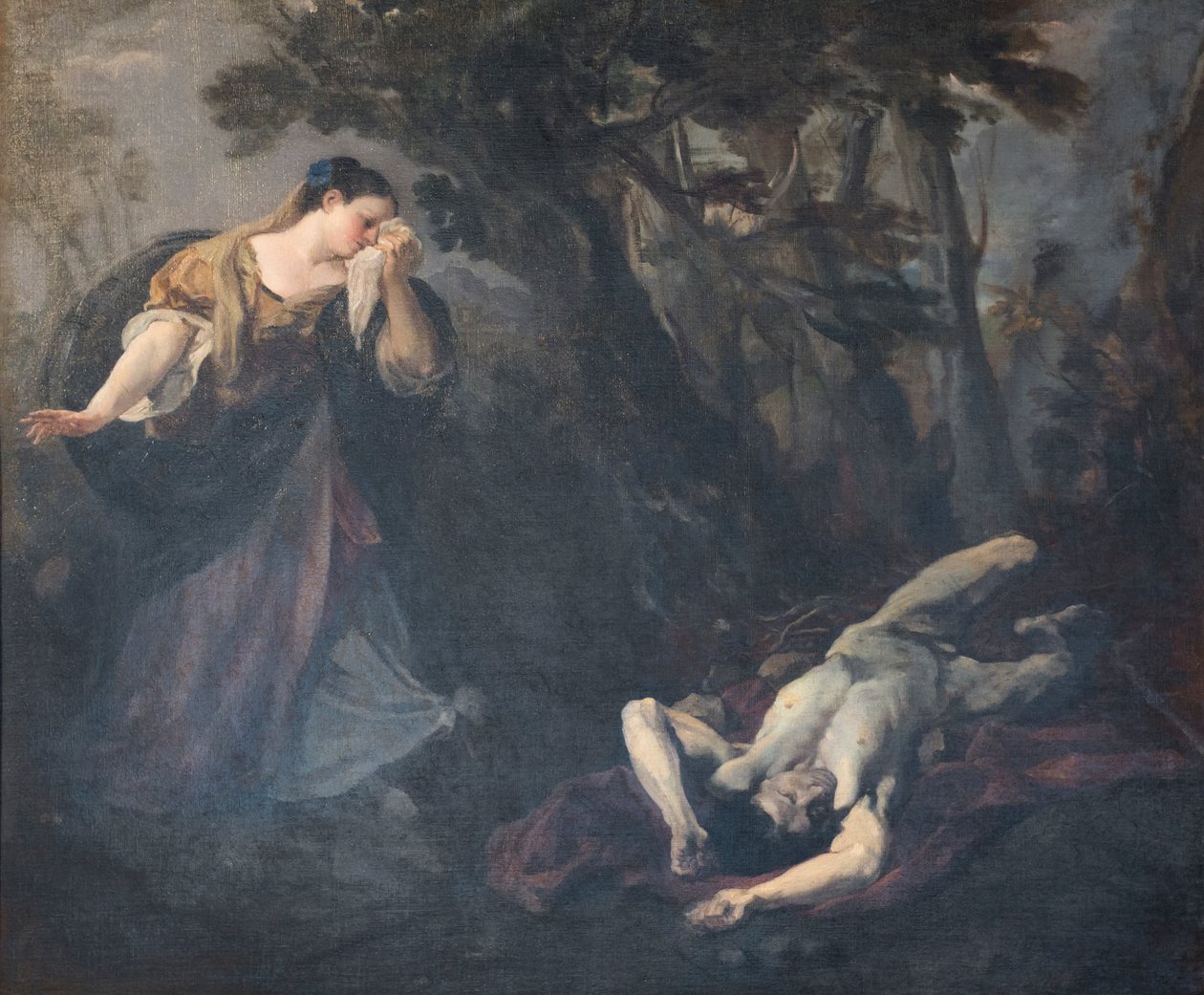 Santa Margarita de Cortona encuentra el cuerpo de su amante de Marco Benefial