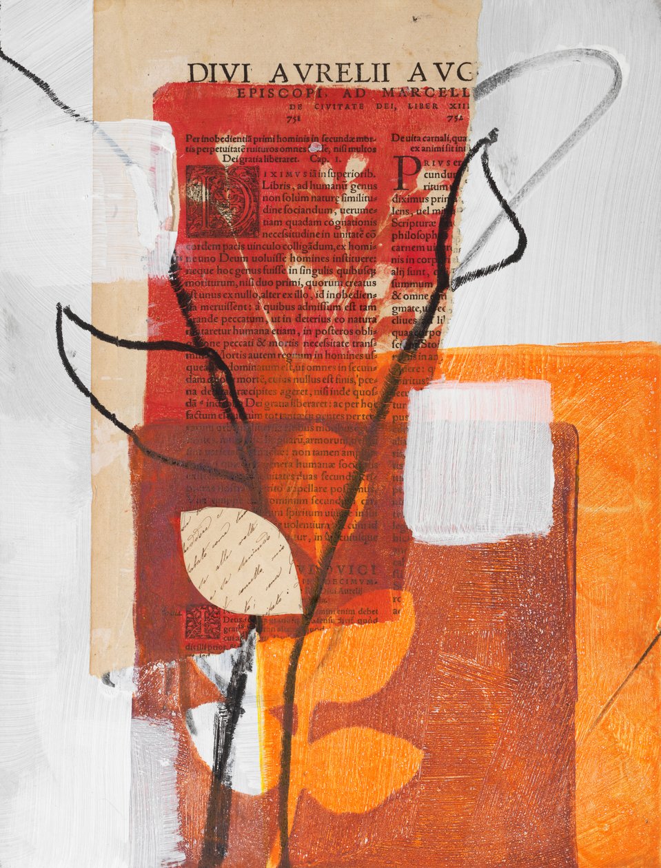 Collage con cala, 2024 (técnica mixta) de Marco Campedelli