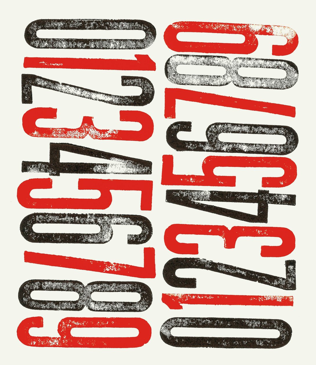 Números, 2014 (impresión xilográfica sobre papel) de Marco Campedelli