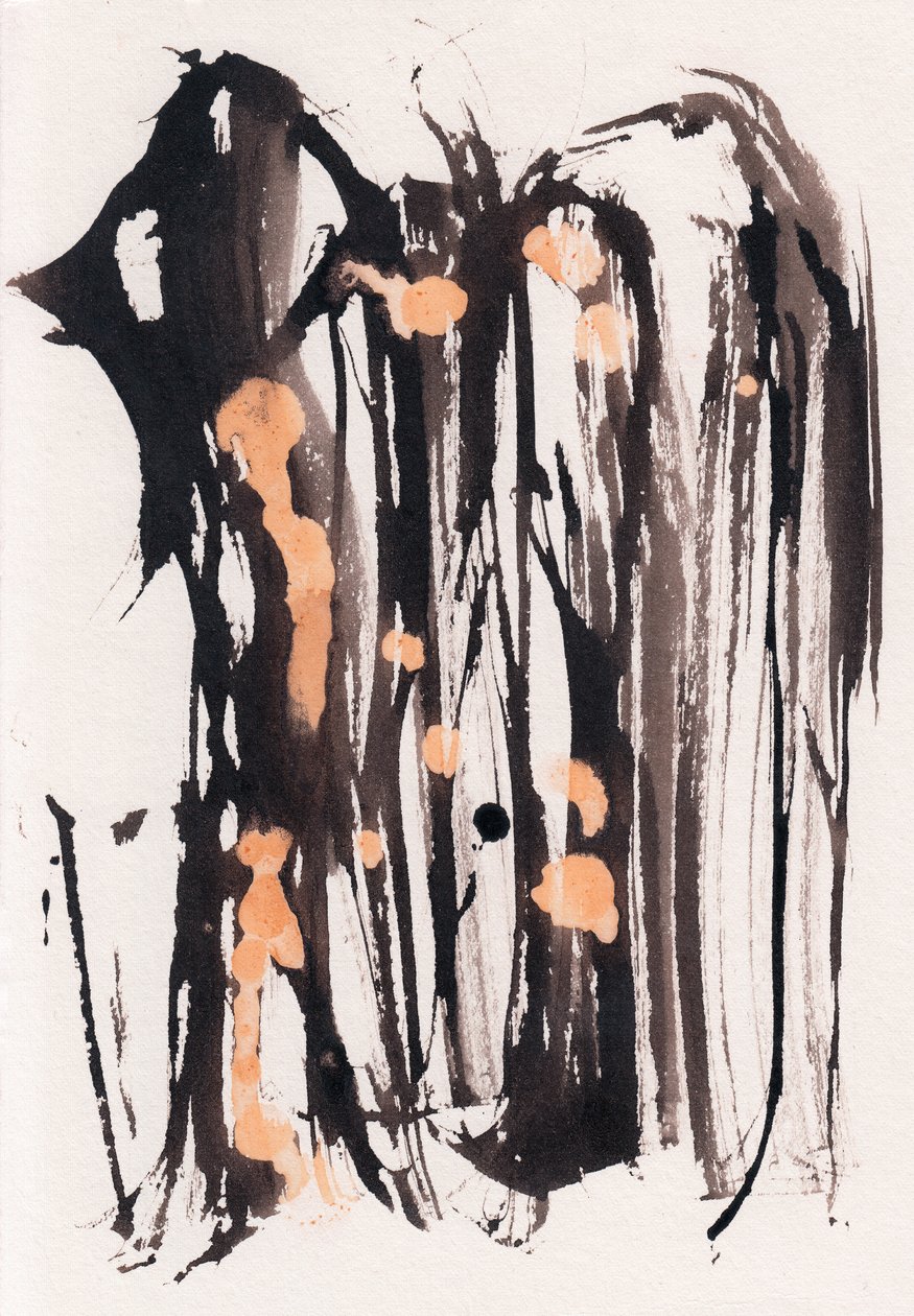 Wabi Sabi, 2018 (tinta y lejía sobre papel) de Marco Campedelli