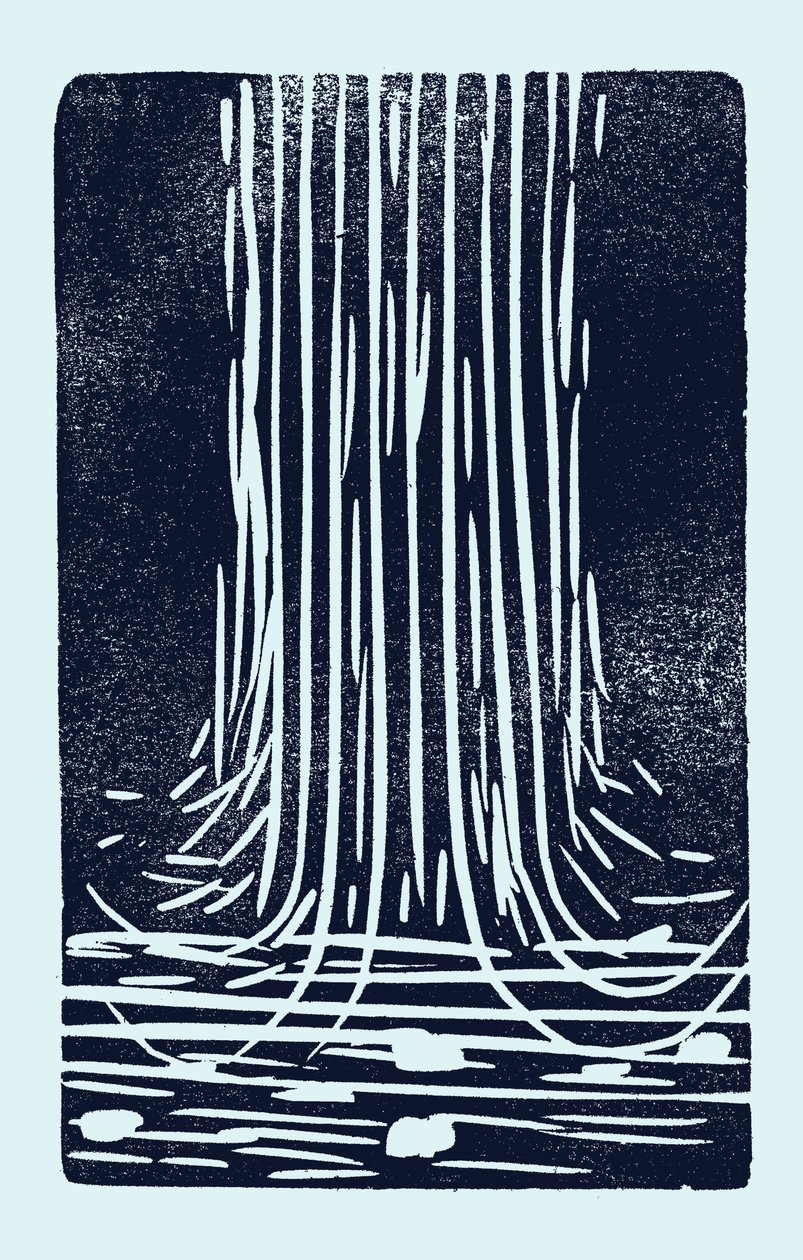 Cascada, 2014 (linóleo sobre papel) de Marco Campedelli
