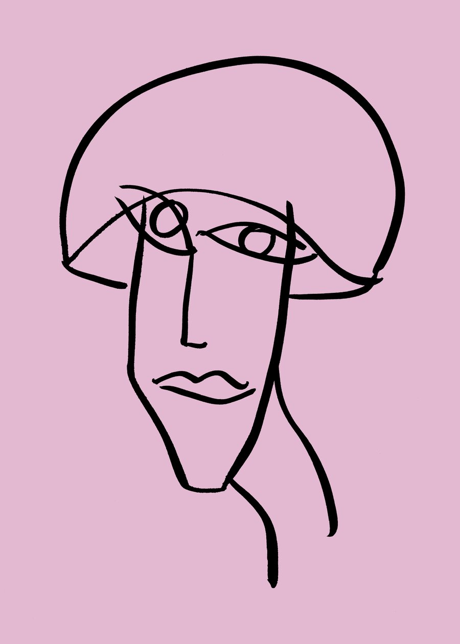 Mujer, 2019 (tinta sobre papel) de Marco Campedelli