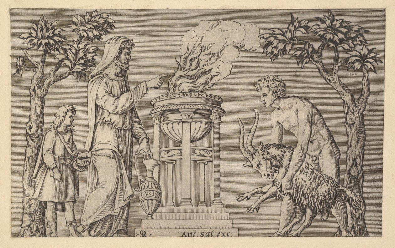 Speculum Romanae Magnificentiae: El sacrificio de un carnero de Marco Dente
