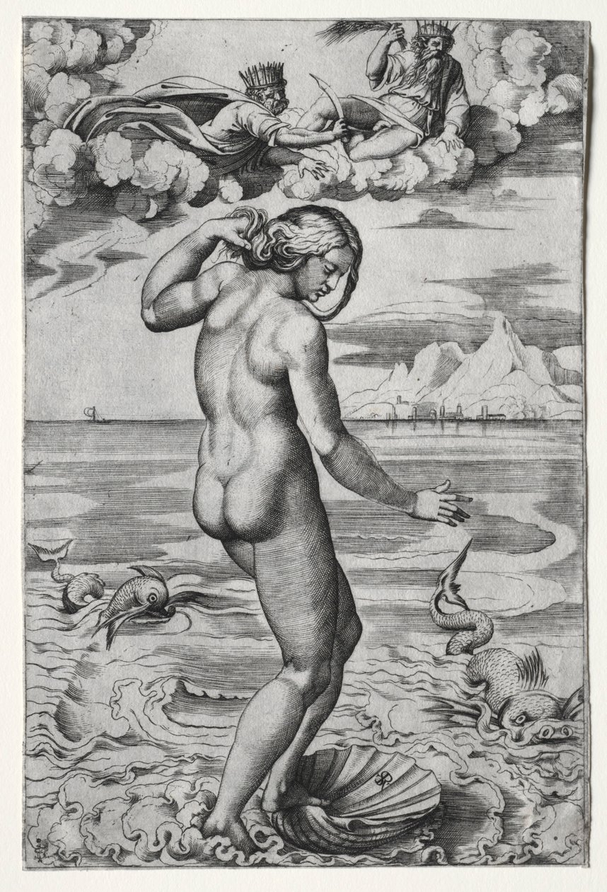 El nacimiento de Venus, c. 1516 de Marco Dente
