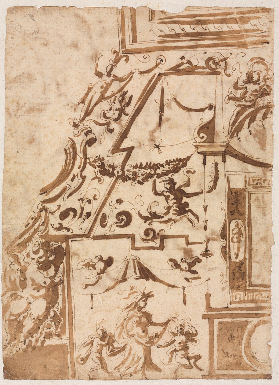 Grotesco con un centauro saltando verso, c. 1565-1588 de Marco Marchetti