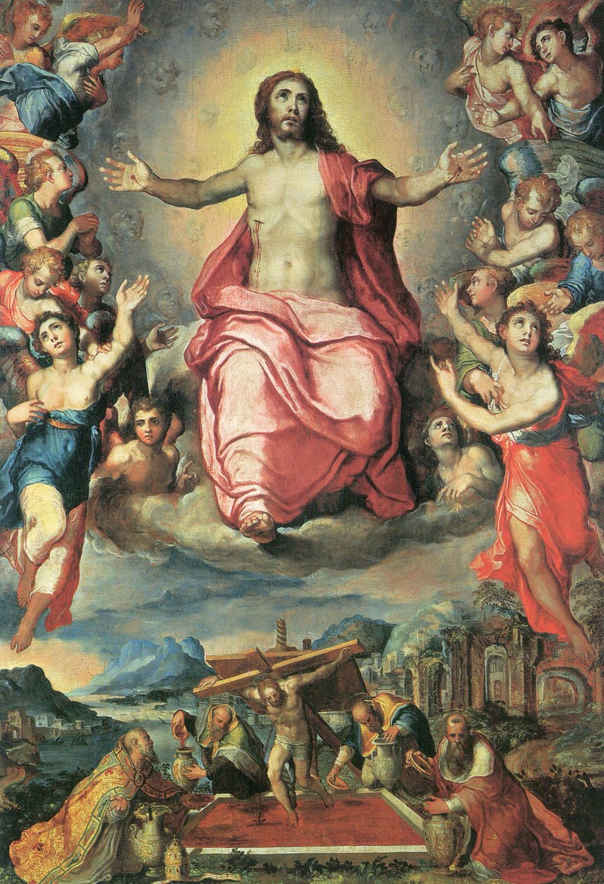 Alemán: Lagar místico y Cristo en la gloria de Marco Pino