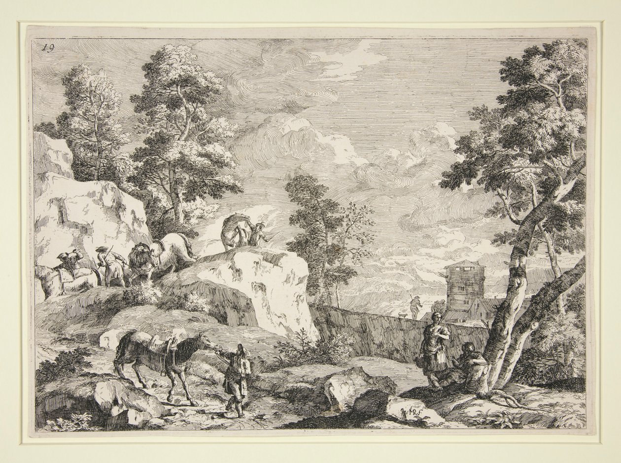 paisaje con cuatro jinetes de Marco Ricci
