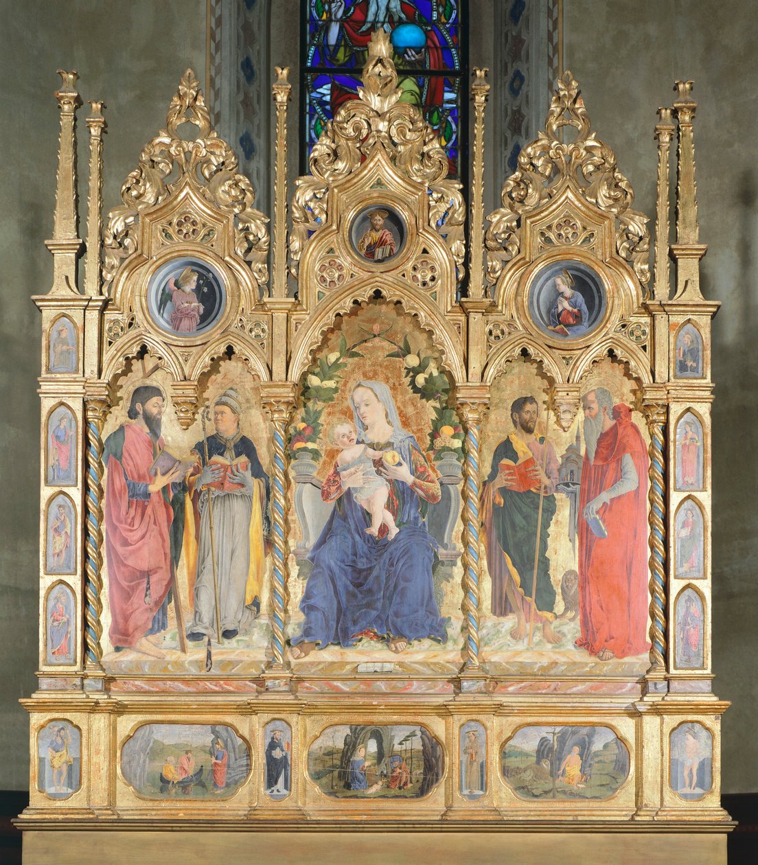 Retablo con Madonna con Niño y Santos, Bolonia de Marco Zoppo
