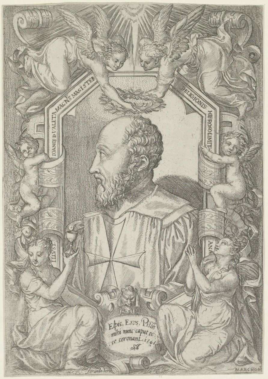 Retrato de Jean Parisot de La Valette, Gran Maestre de la Orden de Malta de Marco dell