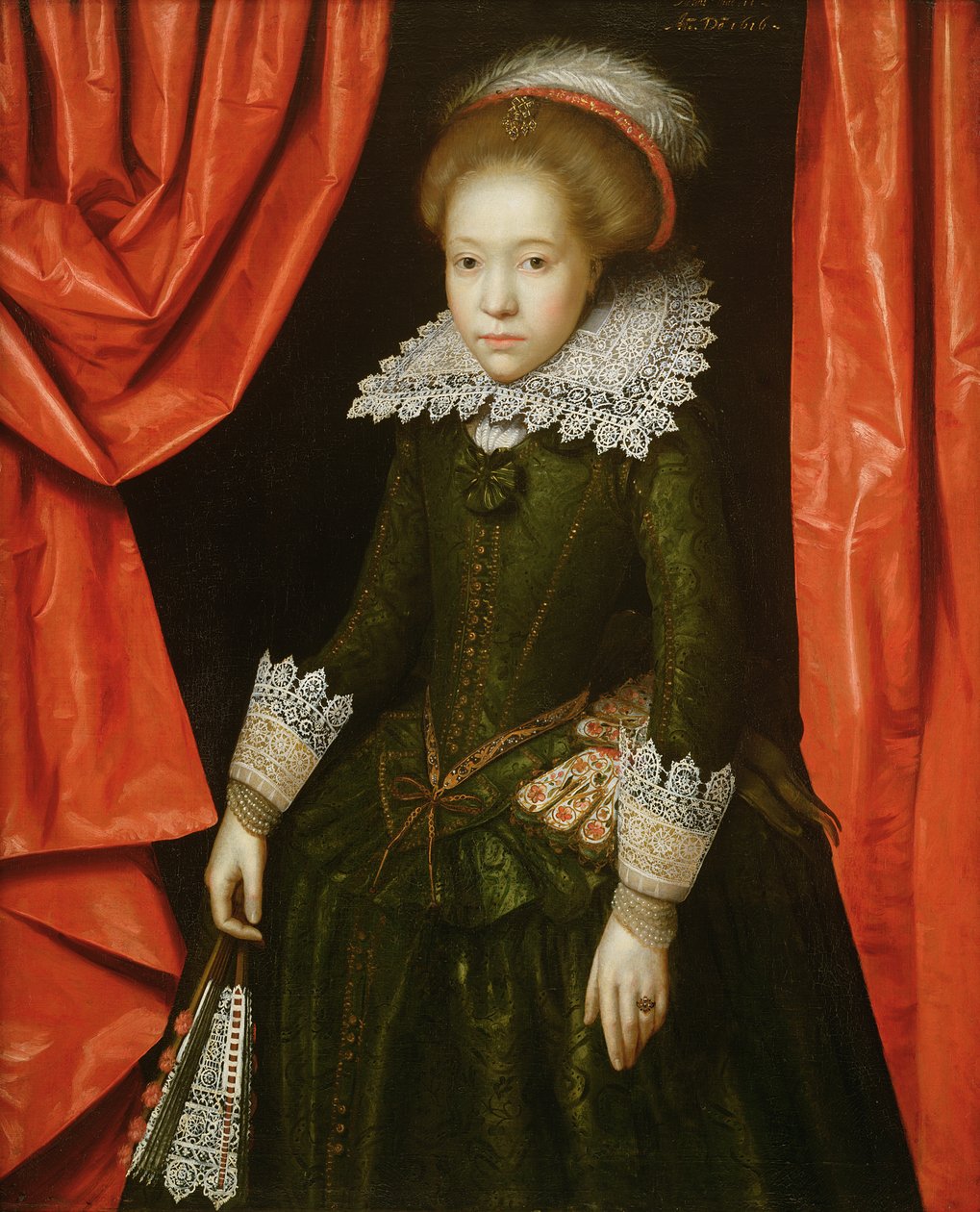 Retrato de una niña de la familia de Ligne, 1616 de Marcus Gheeraerts