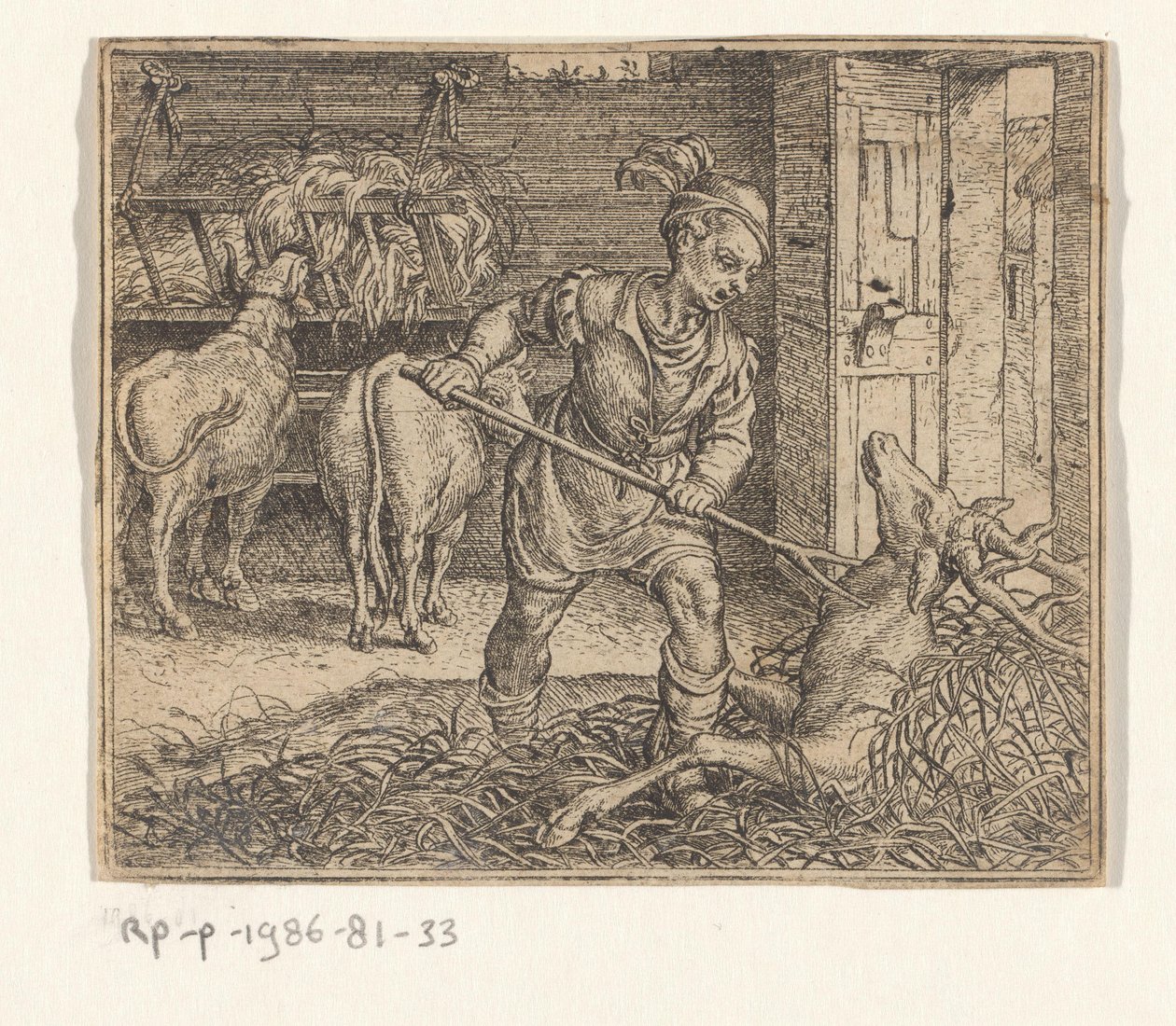 Fábula del venado en el establo de bueyes de Marcus Gheeraerts (I)